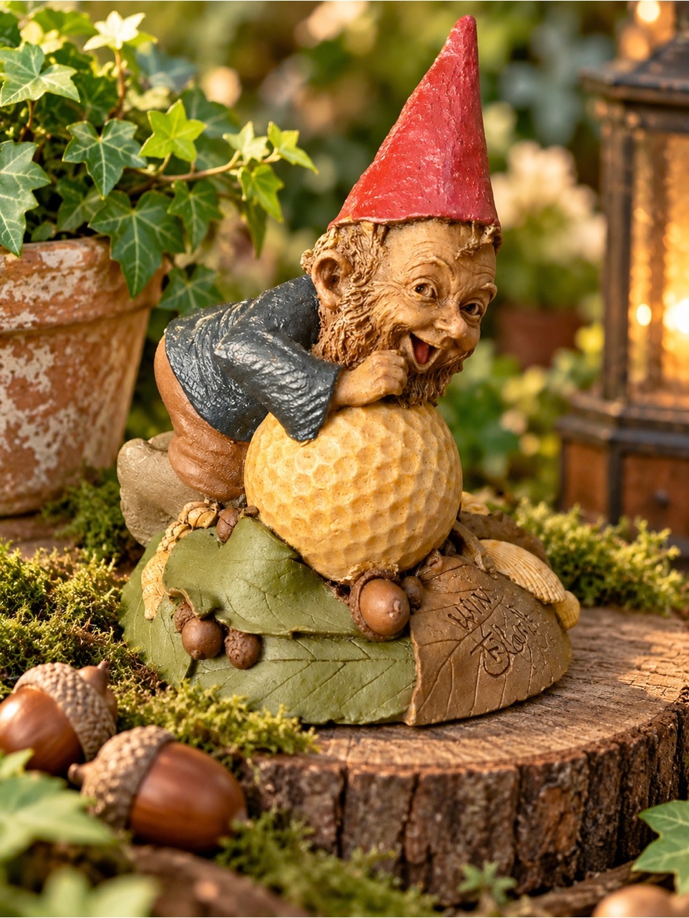 Vintage 1986 Tom Clark Gnome Figurine Win Golf Ball Cairn Studio #1154 Retired